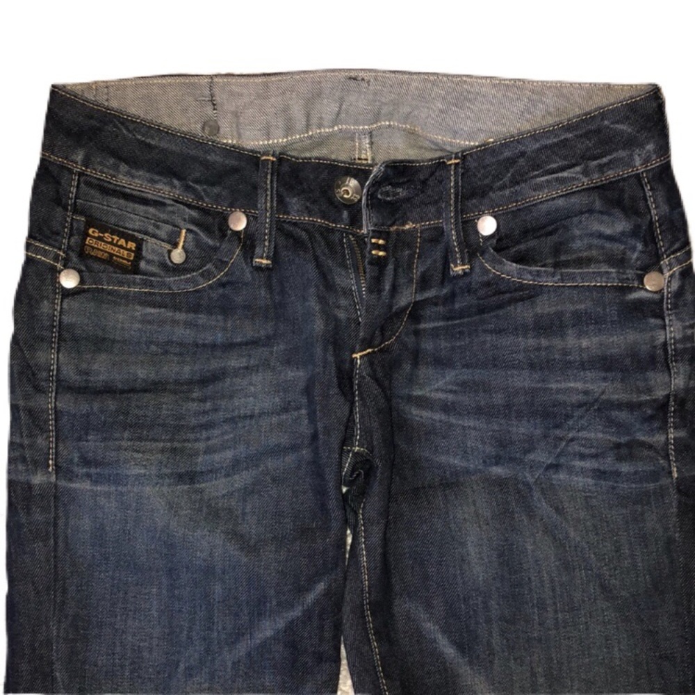 UNIQUE G-Star Midge Straight Low-Rise Dark Wash 28x28.5” - Picture 3 of 12